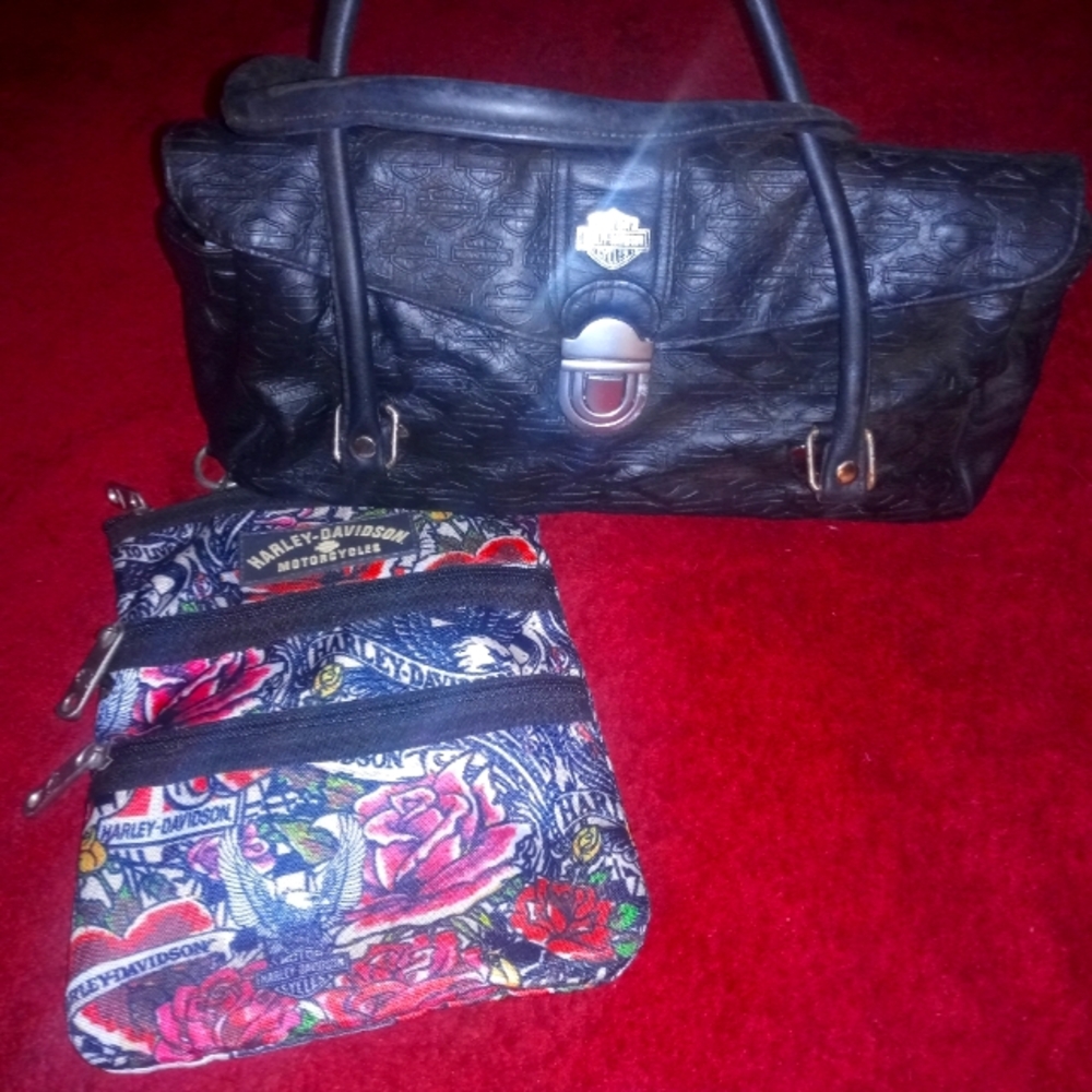 Harley-Davidson Black and Multicolor Women's Bag Set